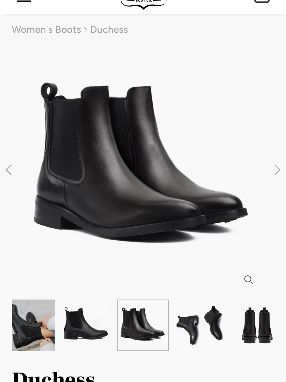Thursday Boot Company Black Leather Duchess Chelsea Ankle Boots